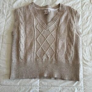 Sincerely Jules Sweater Vest Women's M Cable Knit Academia Cottage Core School